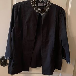 Chico’s Studded Collared Jacket Black Size Large
